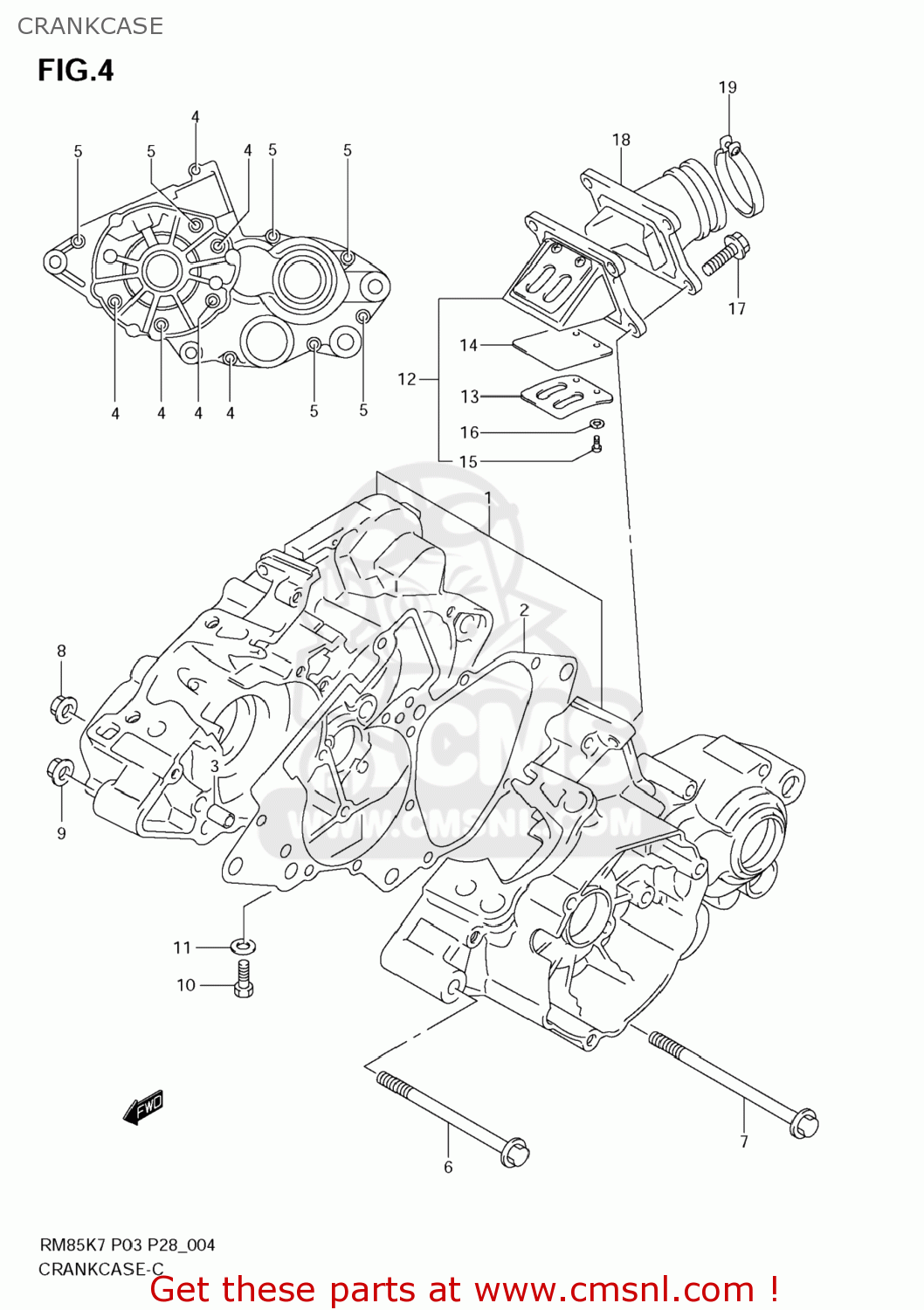 CRANKCASE RM85L 2009 (K9) USA (E03)