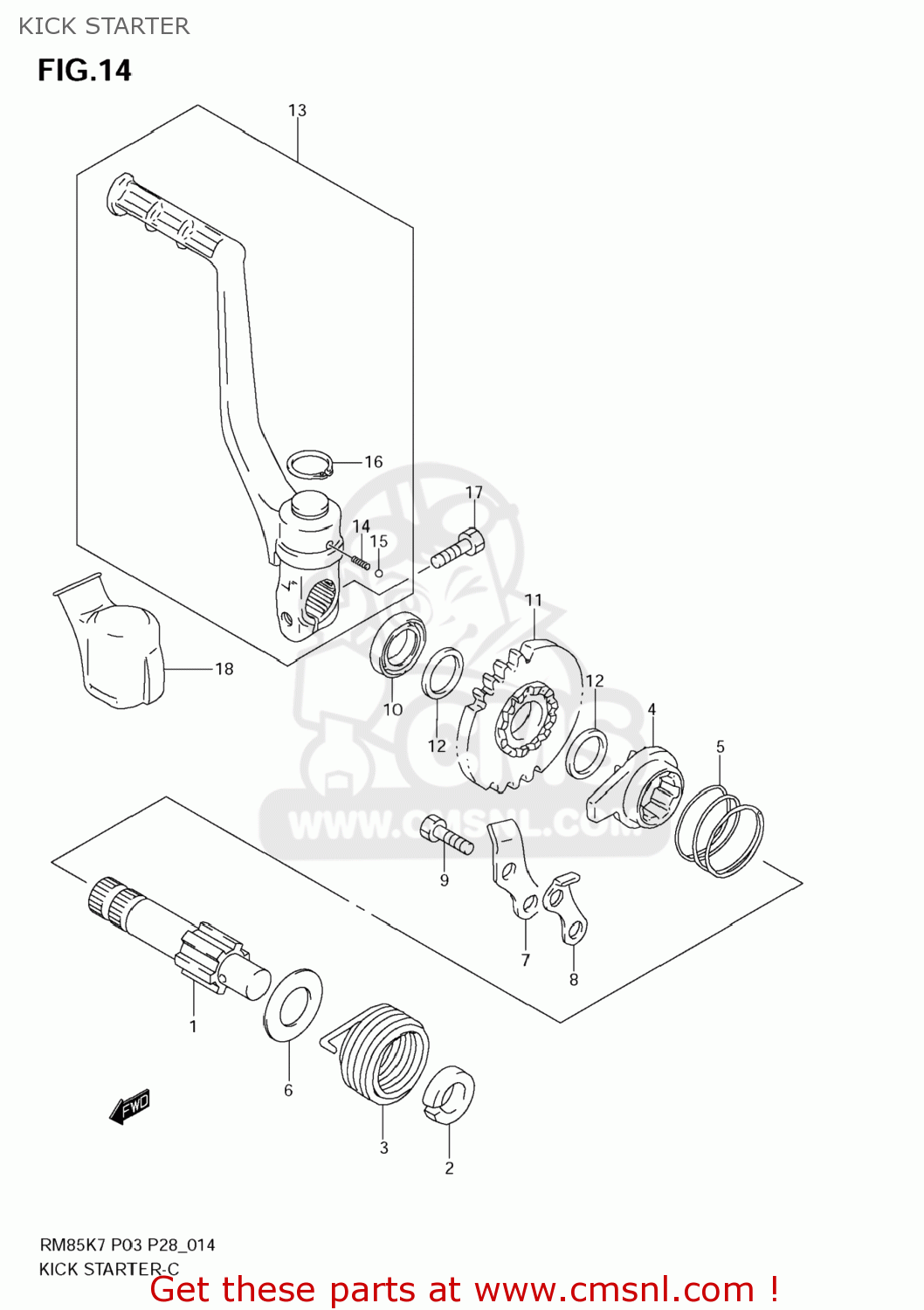 KICK STARTER RM85L 2009 (K9) USA (E03)