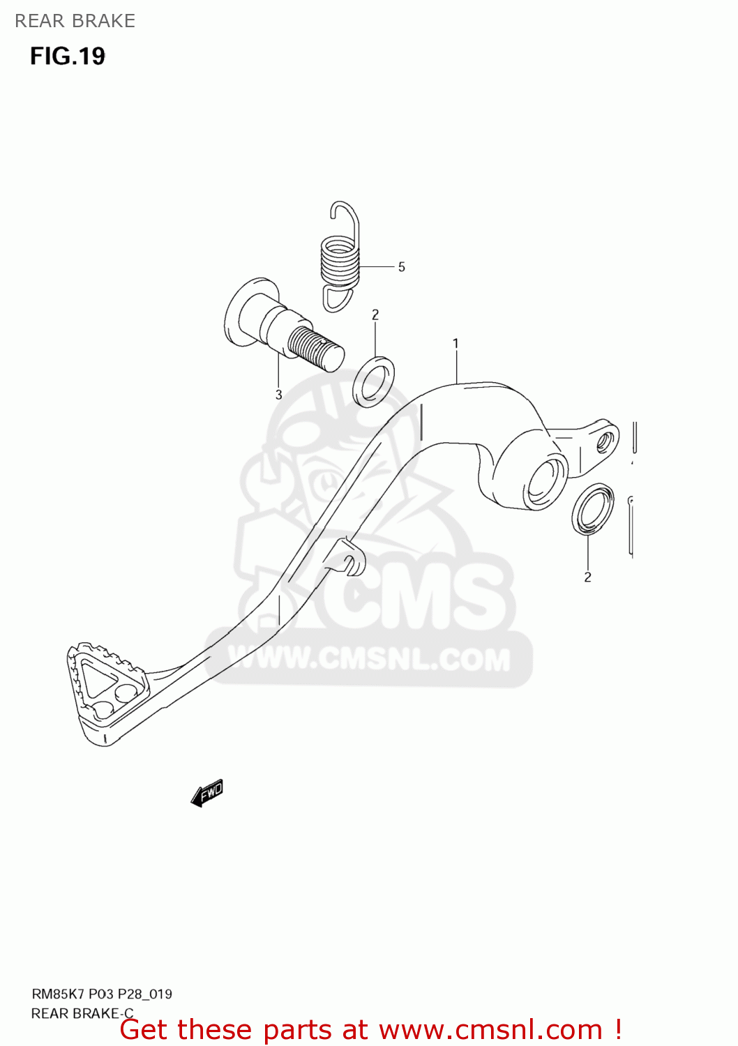 REAR BRAKE RM85L 2009 (K9) USA (E03)