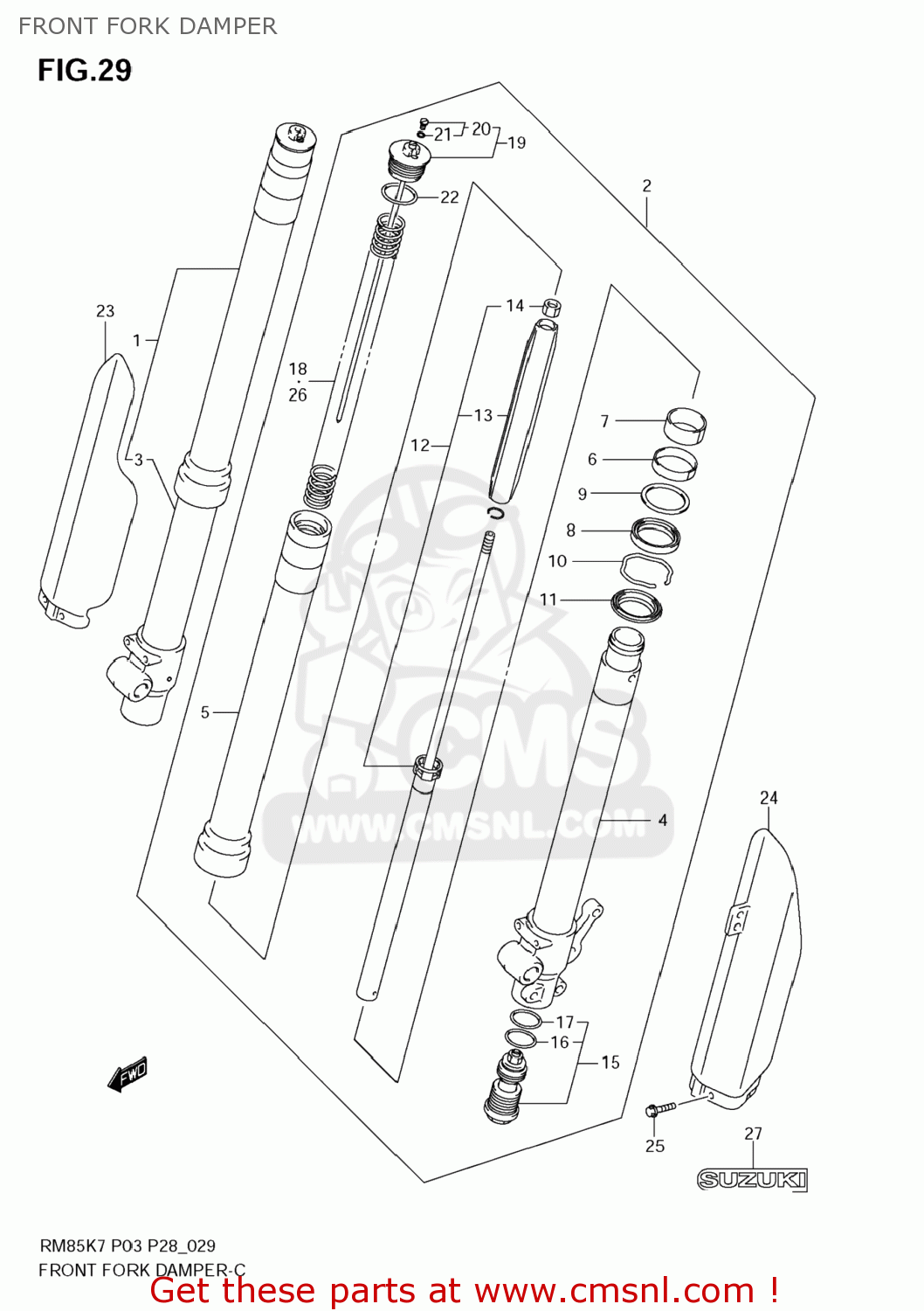 FRONT FORK DAMPER RM85L 2010 (L0) USA (E03)