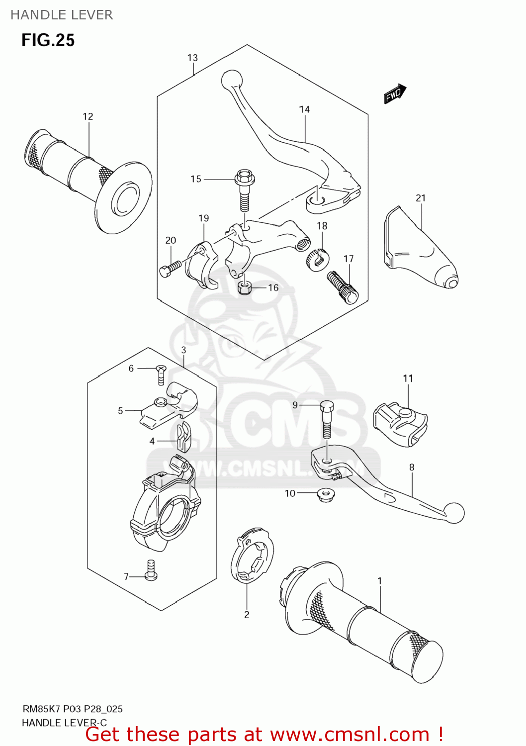 HANDLE LEVER RM85L 2010 (L0) USA (E03)