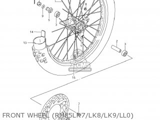 FRONT WHEEL (RM85LK7/LK8/LK9/LL0) - RM85L 2010 (L0) USA (E03)