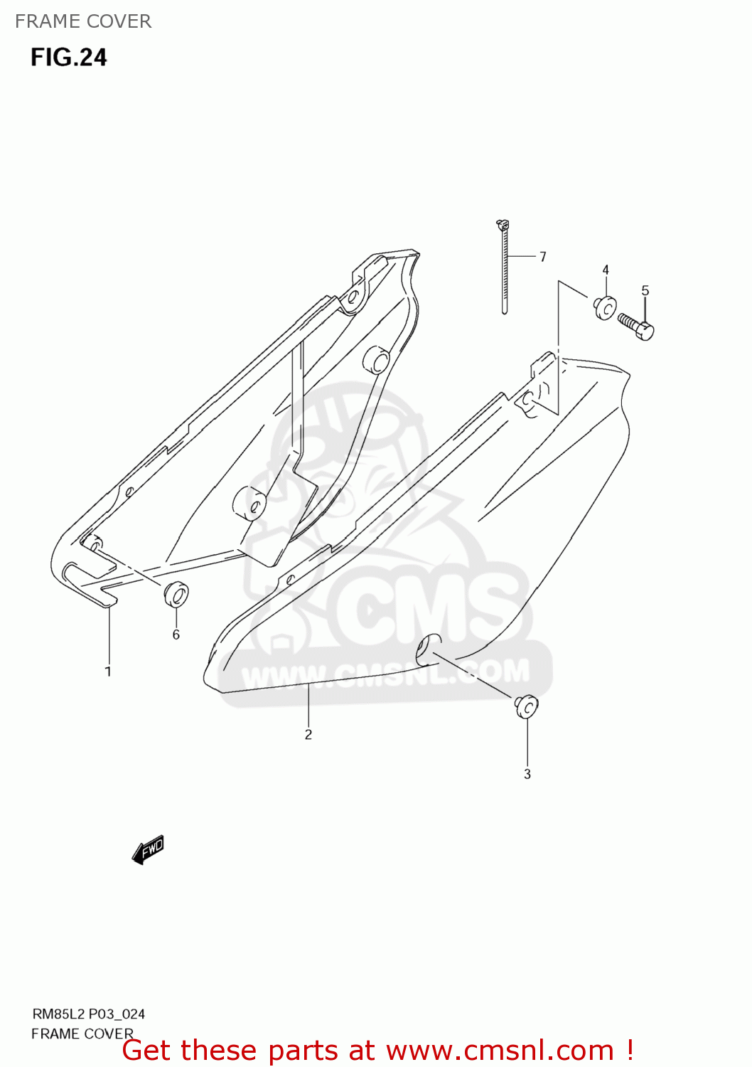 FRAME COVER RM85L 2012 (L2) USA (E03)