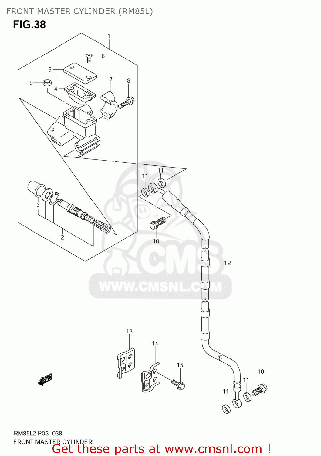 FRONT MASTER CYLINDER (RM85L) RM85L 2012 (L2) USA (E03)
