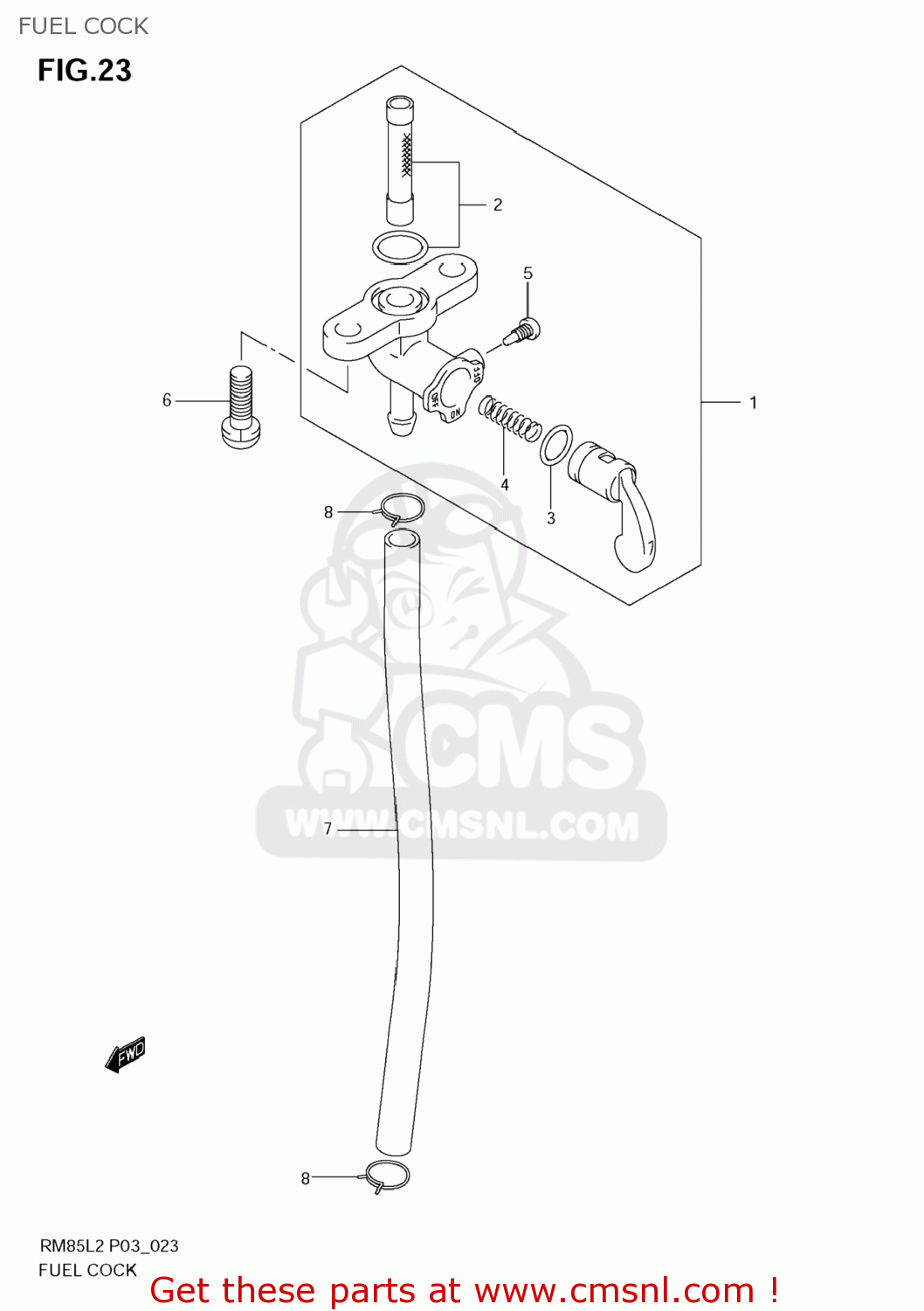 FUEL COCK RM85L 2012 (L2) USA (E03)