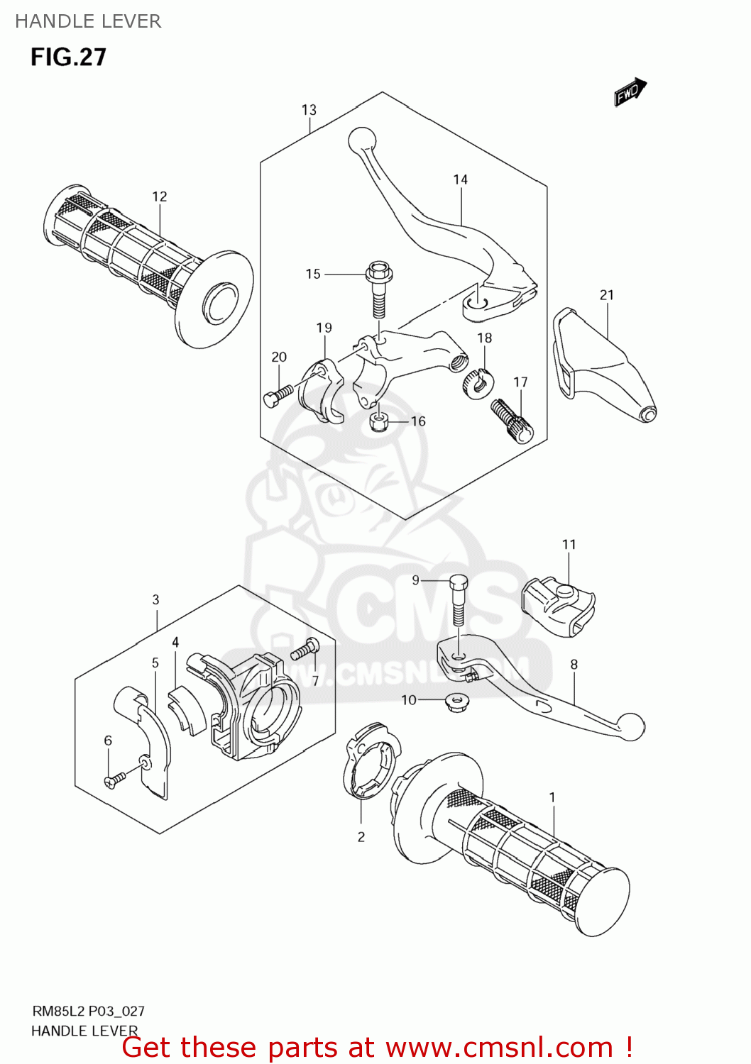 HANDLE LEVER RM85L 2012 (L2) USA (E03)