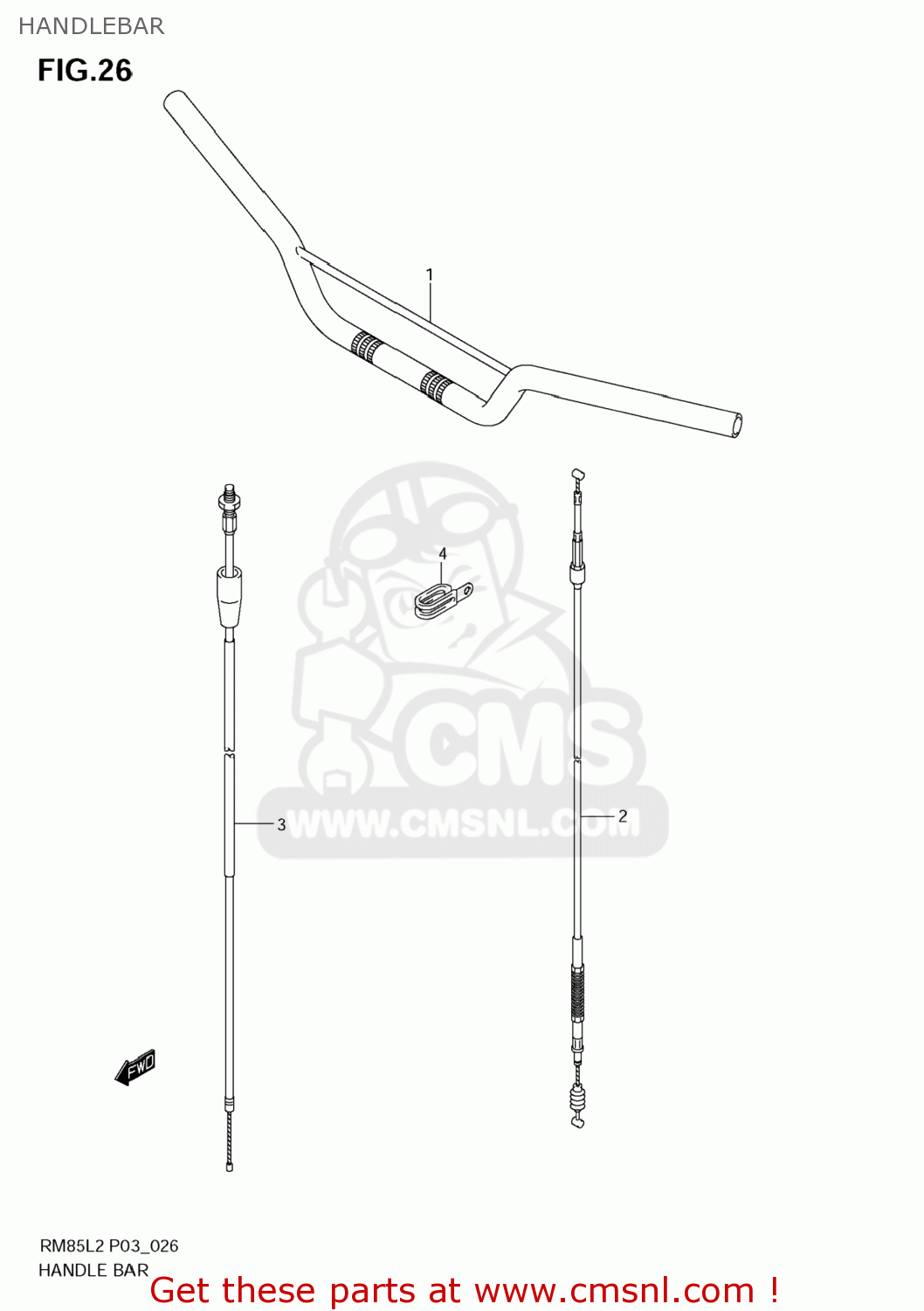 HANDLEBAR RM85L 2012 (L2) USA (E03)