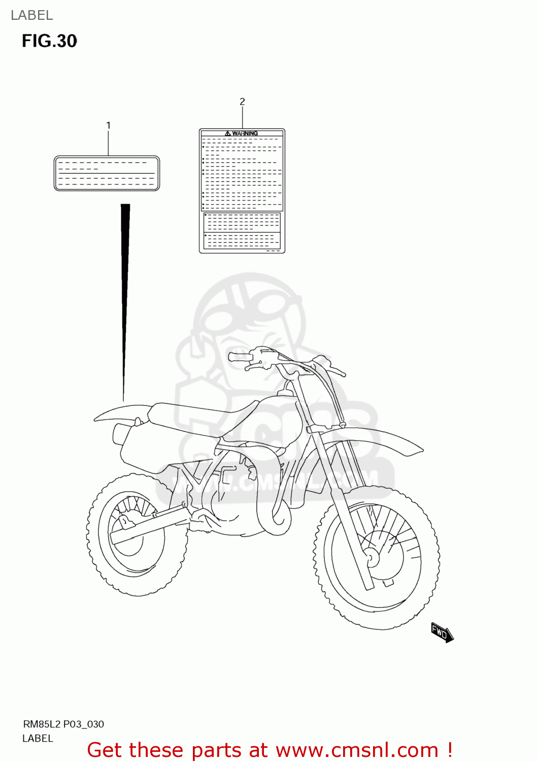LABEL RM85L 2012 (L2) USA (E03)
