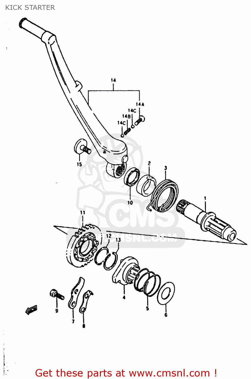 KICK STARTER RMX250 1989 (K) GENERAL (E01)