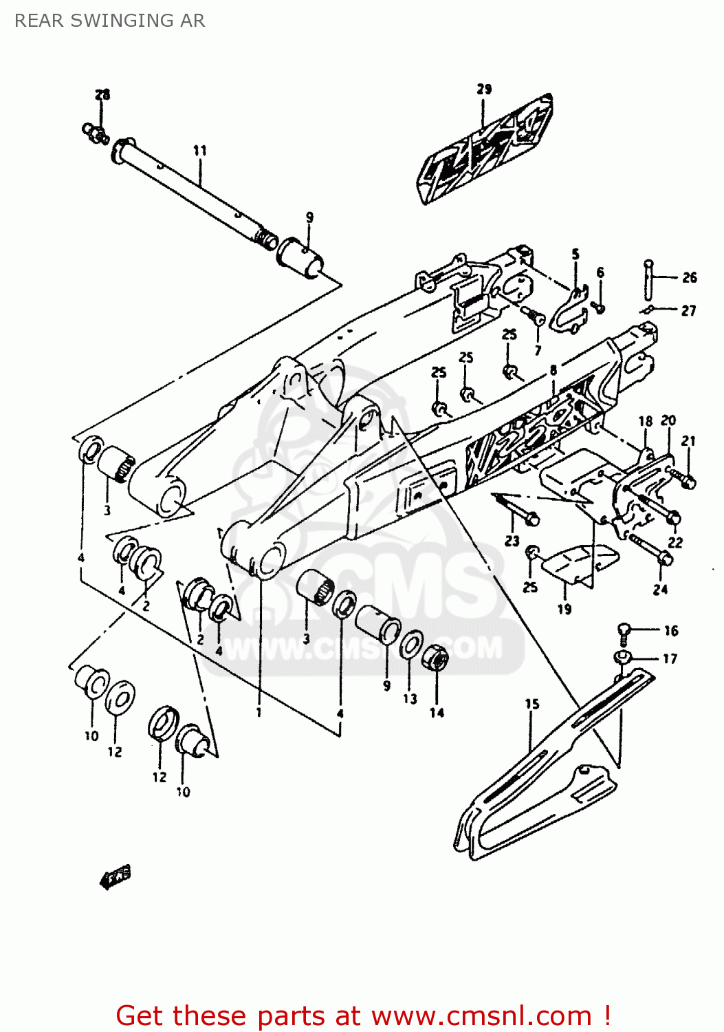REAR SWINGING AR RMX250 1989 (K) GENERAL (E01)