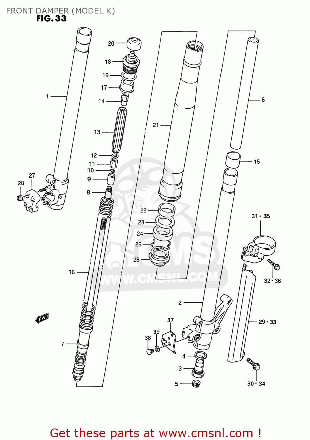 FRONT DAMPER (MODEL K) RMX250 1989 (K) USA (E03)
