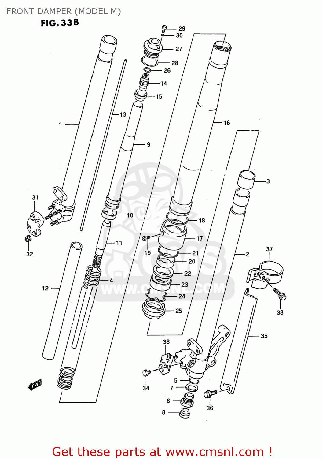FRONT DAMPER (MODEL M) RMX250 1989 (K) USA (E03)