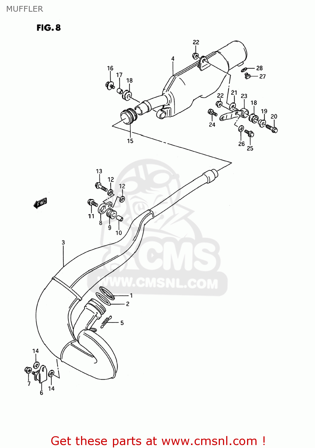 MUFFLER RMX250 1989 (K) USA (E03)