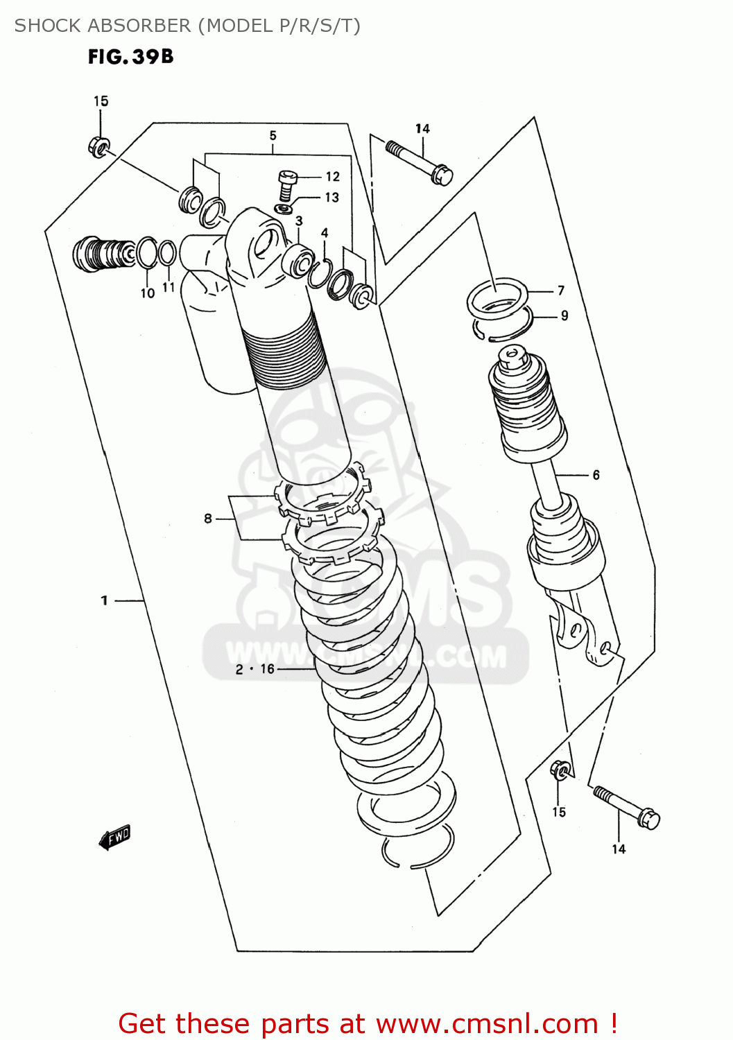 SHOCK ABSORBER (MODEL P/R/S/T) RMX250 1989 (K) USA (E03)