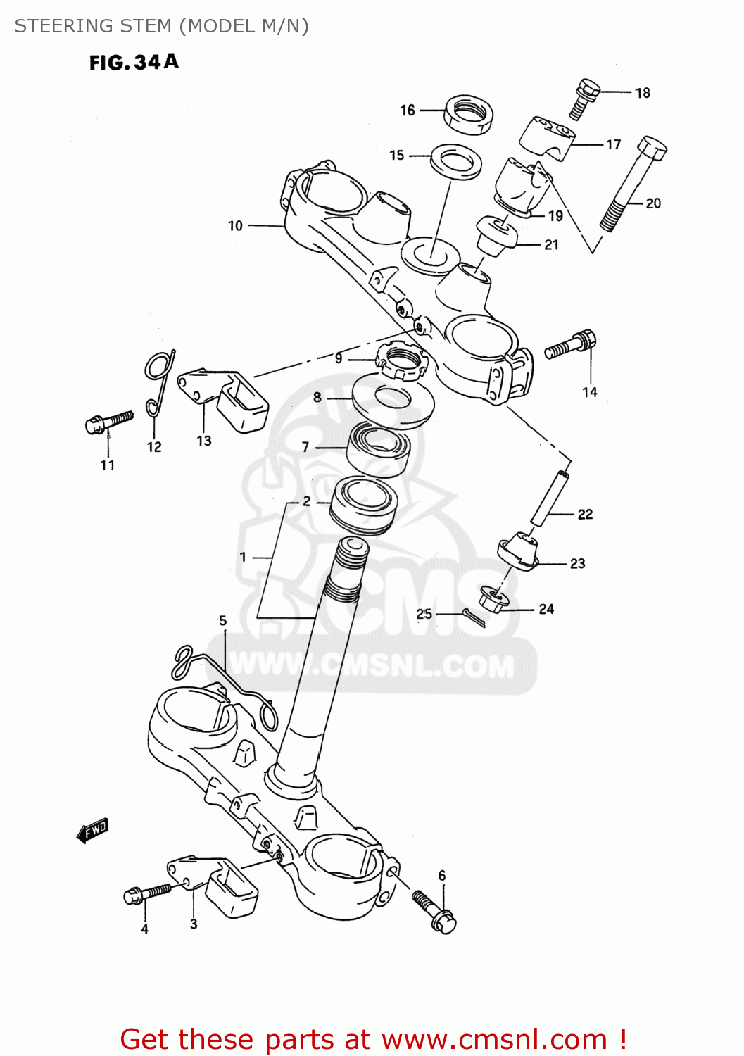 STEERING STEM (MODEL M/N) RMX250 1989 (K) USA (E03)