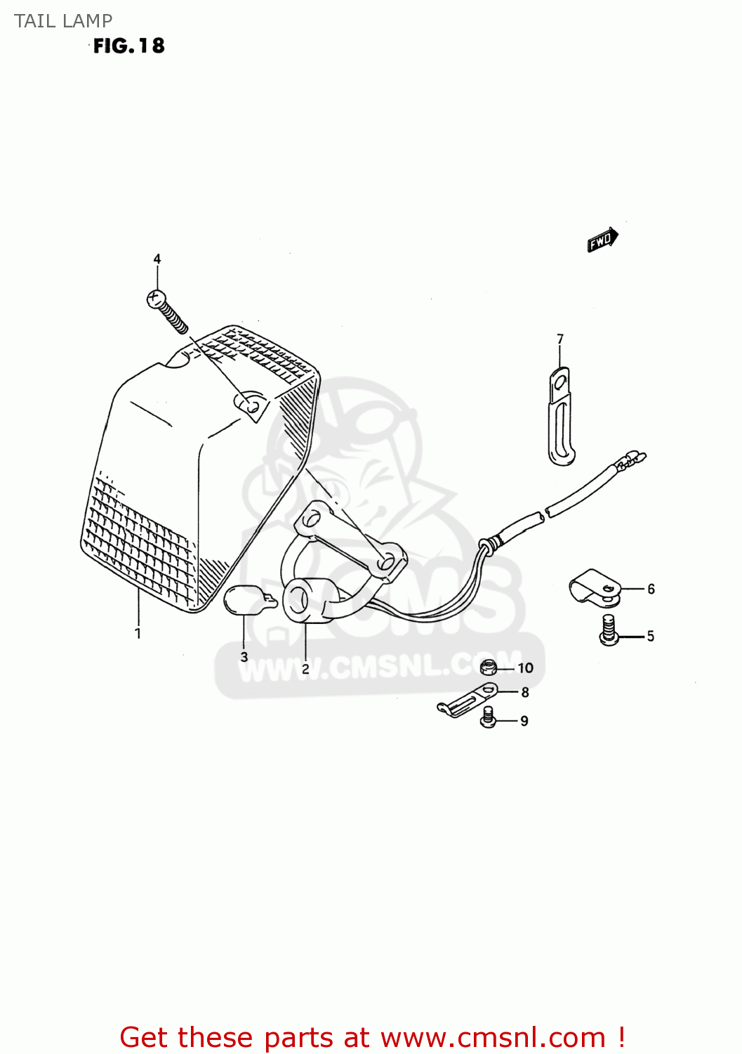 TAIL LAMP RMX250 1989 (K) USA (E03)