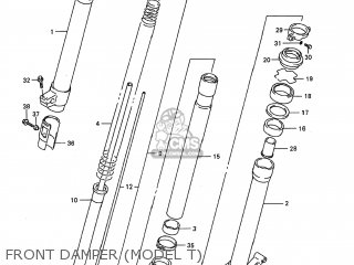 FRONT DAMPER (MODEL T) - RMX250 1989 (K) USA (E03)