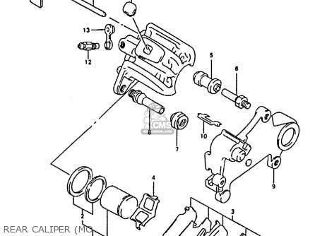 REAR CALIPER (MO - RMX250 1990 (L) GENERAL (E01)