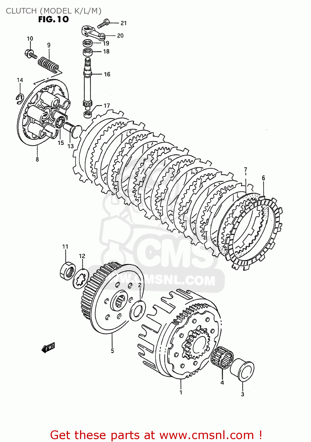 CLUTCH (MODEL K/L/M) RMX250 1990 (L) USA (E03)