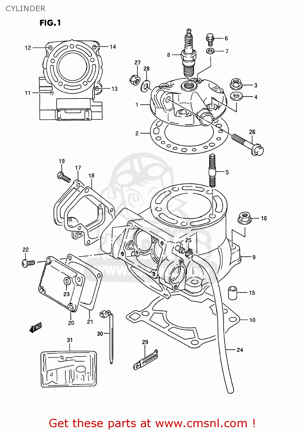 CYLINDER RMX250 1990 (L) USA (E03)