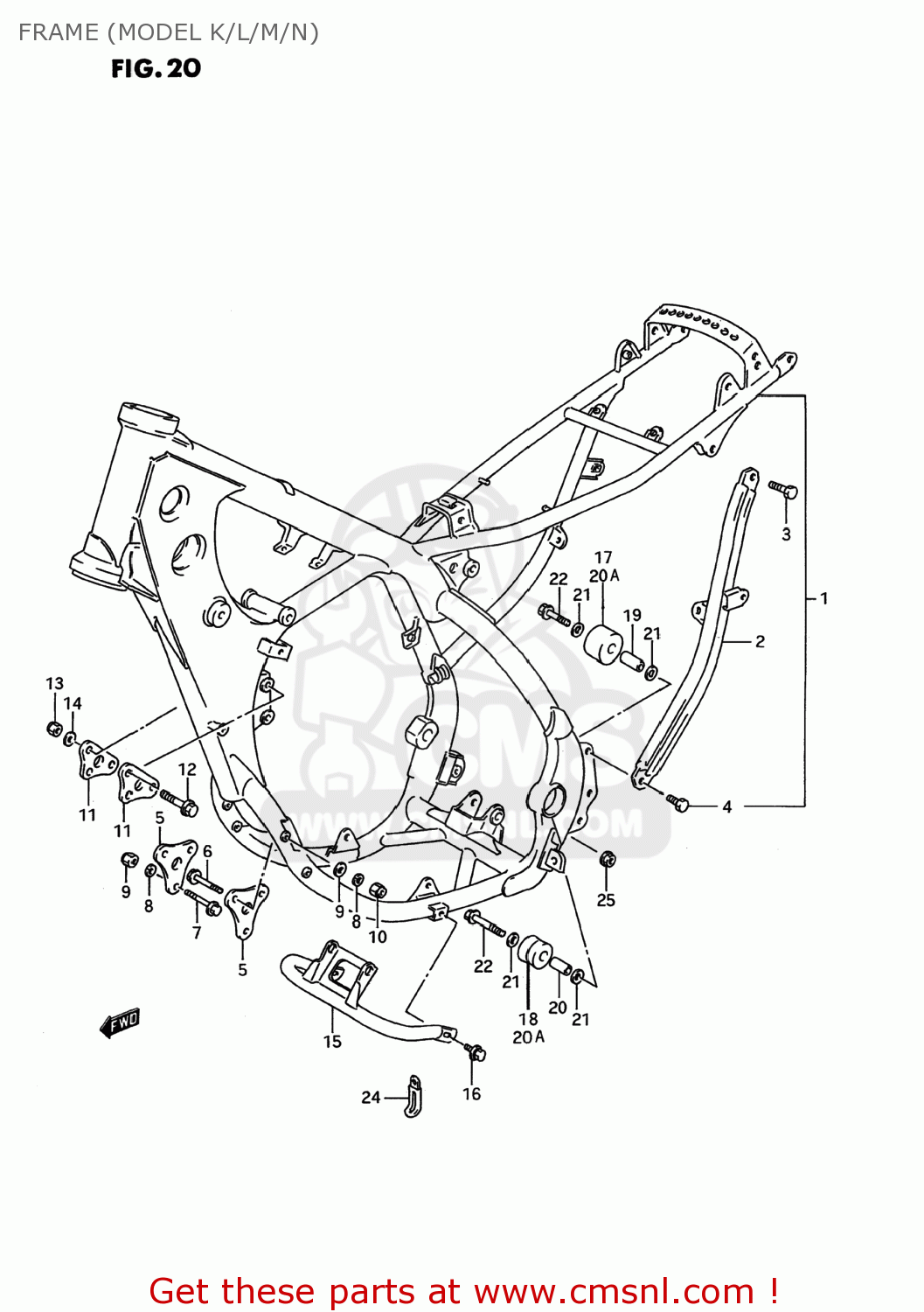 FRAME (MODEL K/L/M/N) RMX250 1990 (L) USA (E03)