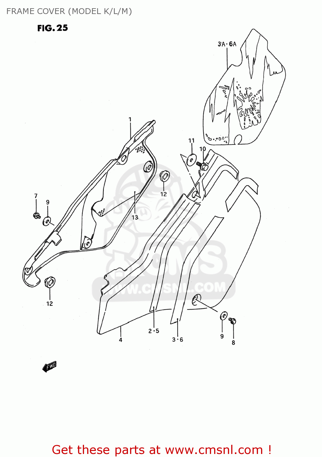 FRAME COVER (MODEL K/L/M) RMX250 1990 (L) USA (E03)