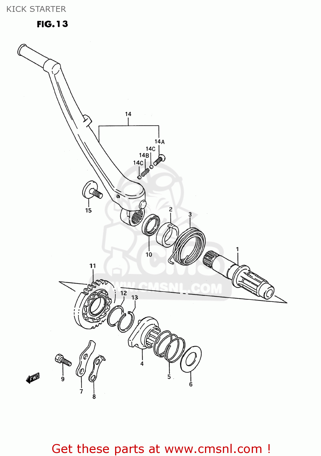 KICK STARTER RMX250 1990 (L) USA (E03)