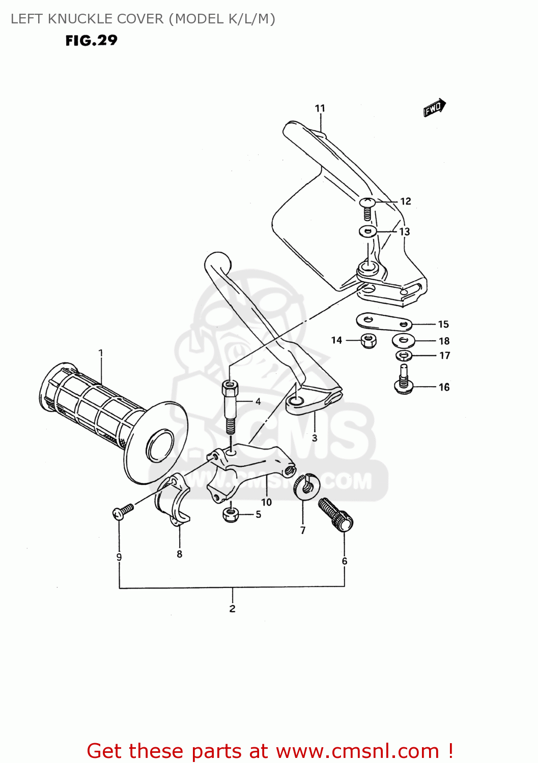 LEFT KNUCKLE COVER (MODEL K/L/M) RMX250 1990 (L) USA (E03)