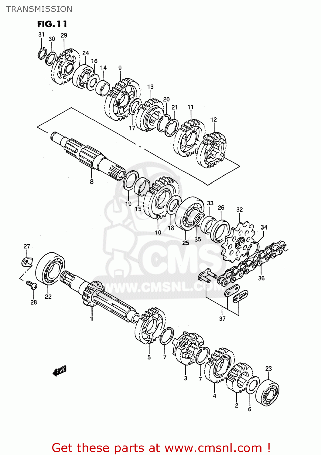 TRANSMISSION RMX250 1990 (L) USA (E03)
