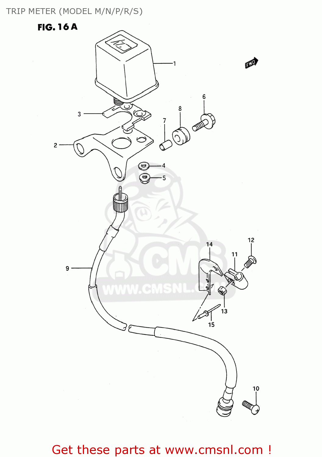 TRIP METER (MODEL M/N/P/R/S) RMX250 1990 (L) USA (E03)
