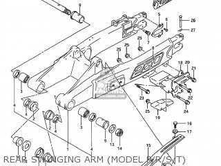 REAR SWINGING ARM (MODEL P/R/S/T) - RMX250 1990 (L) USA (E03)