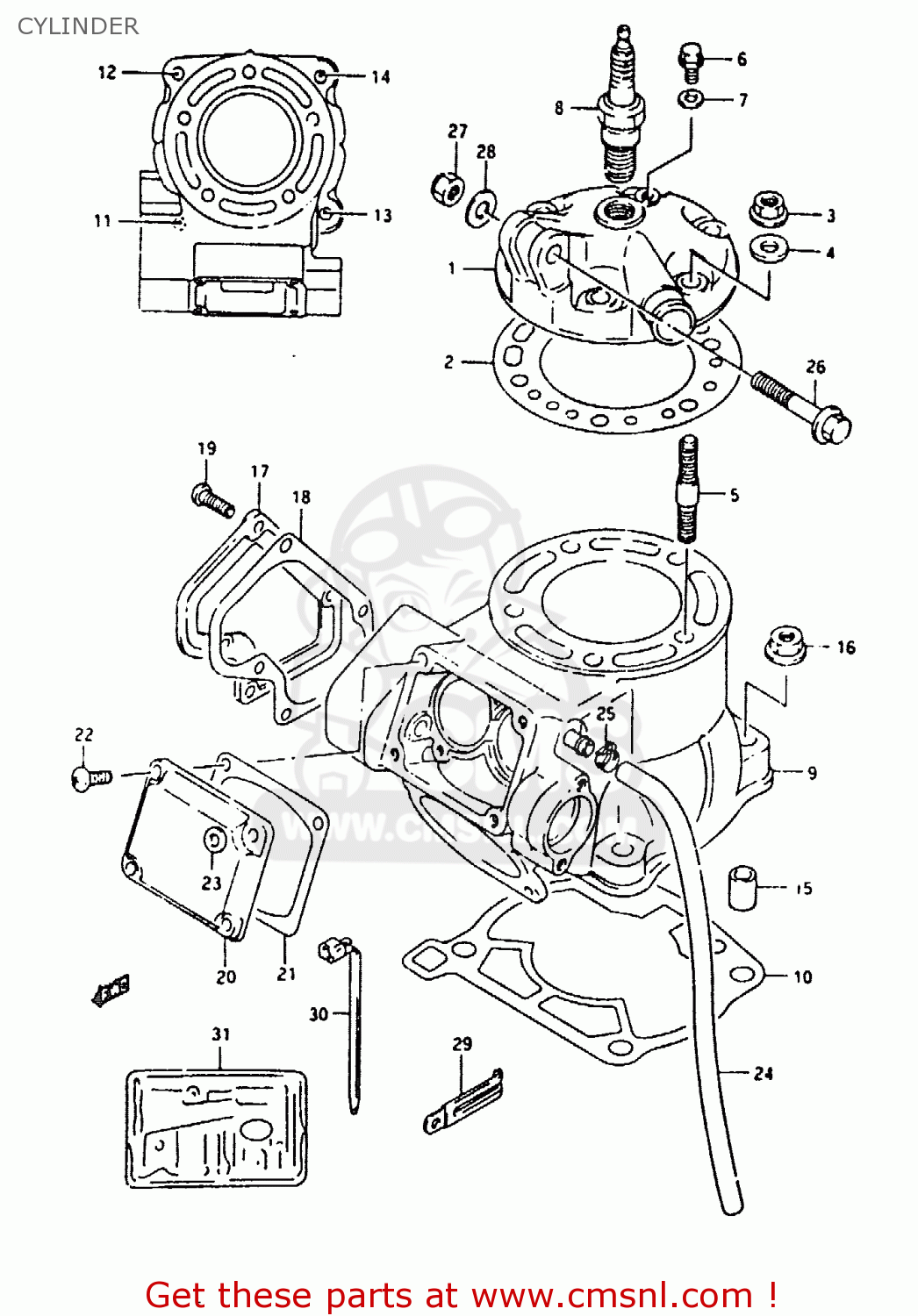 CYLINDER RMX250 1991 (M) GENERAL (E01)