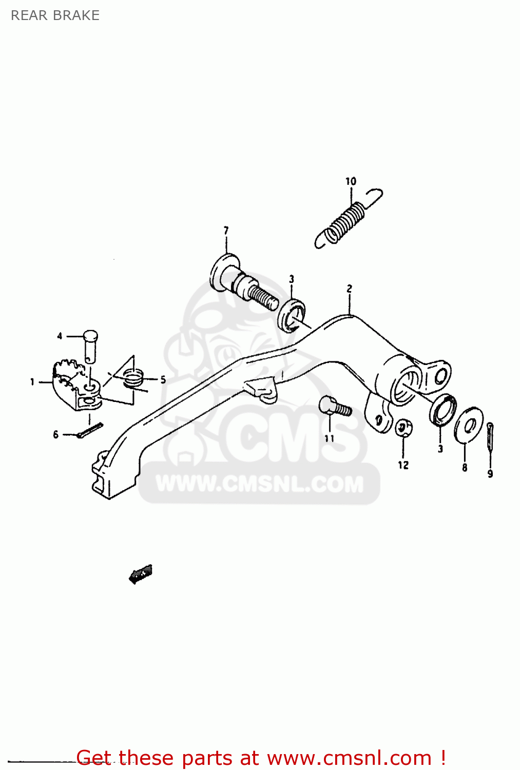 REAR BRAKE RMX250 1991 (M) GENERAL (E01)