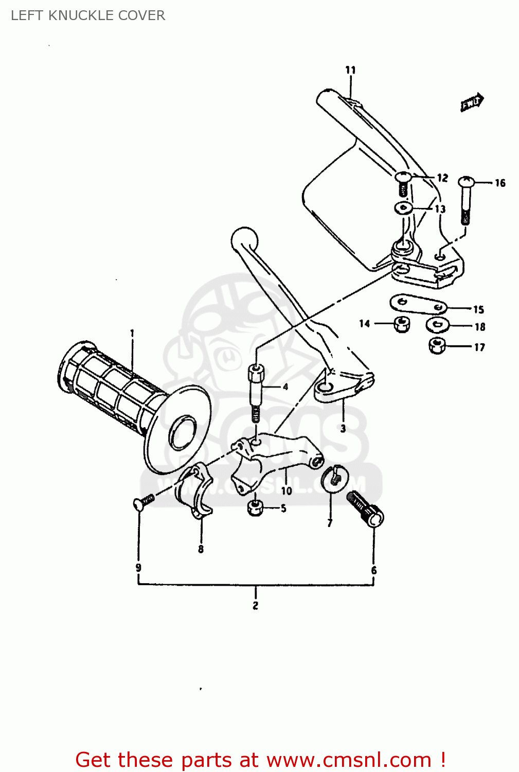LEFT KNUCKLE COVER RMX250 1991 (M) GENERAL (E01)