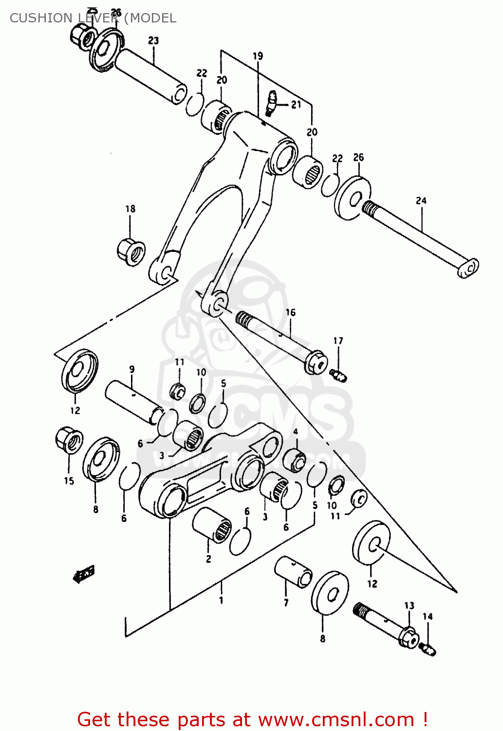 CUSHION LEVER (MODEL RMX250 1991 (M) GENERAL (E01)