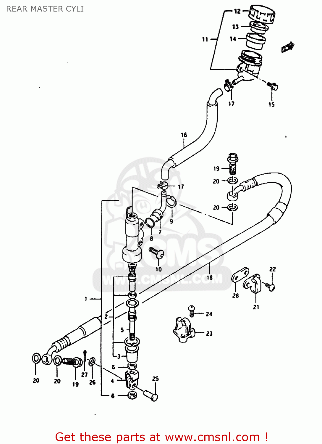 REAR MASTER CYLI RMX250 1991 (M) GENERAL (E01)