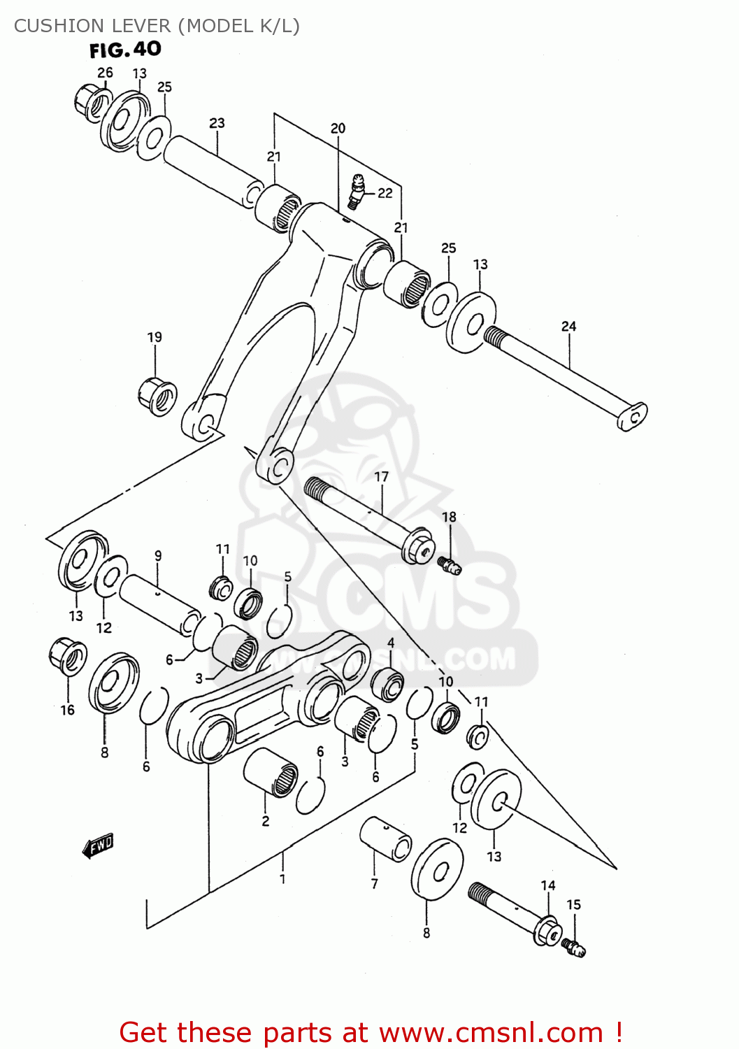CUSHION LEVER (MODEL K/L) RMX250 1991 (M) USA (E03)