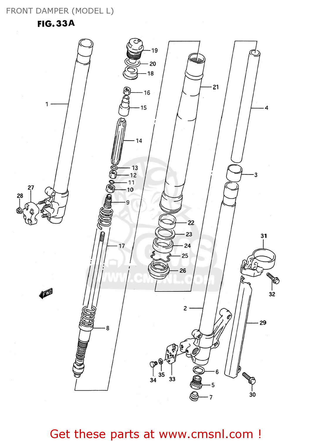 FRONT DAMPER (MODEL L) RMX250 1991 (M) USA (E03)