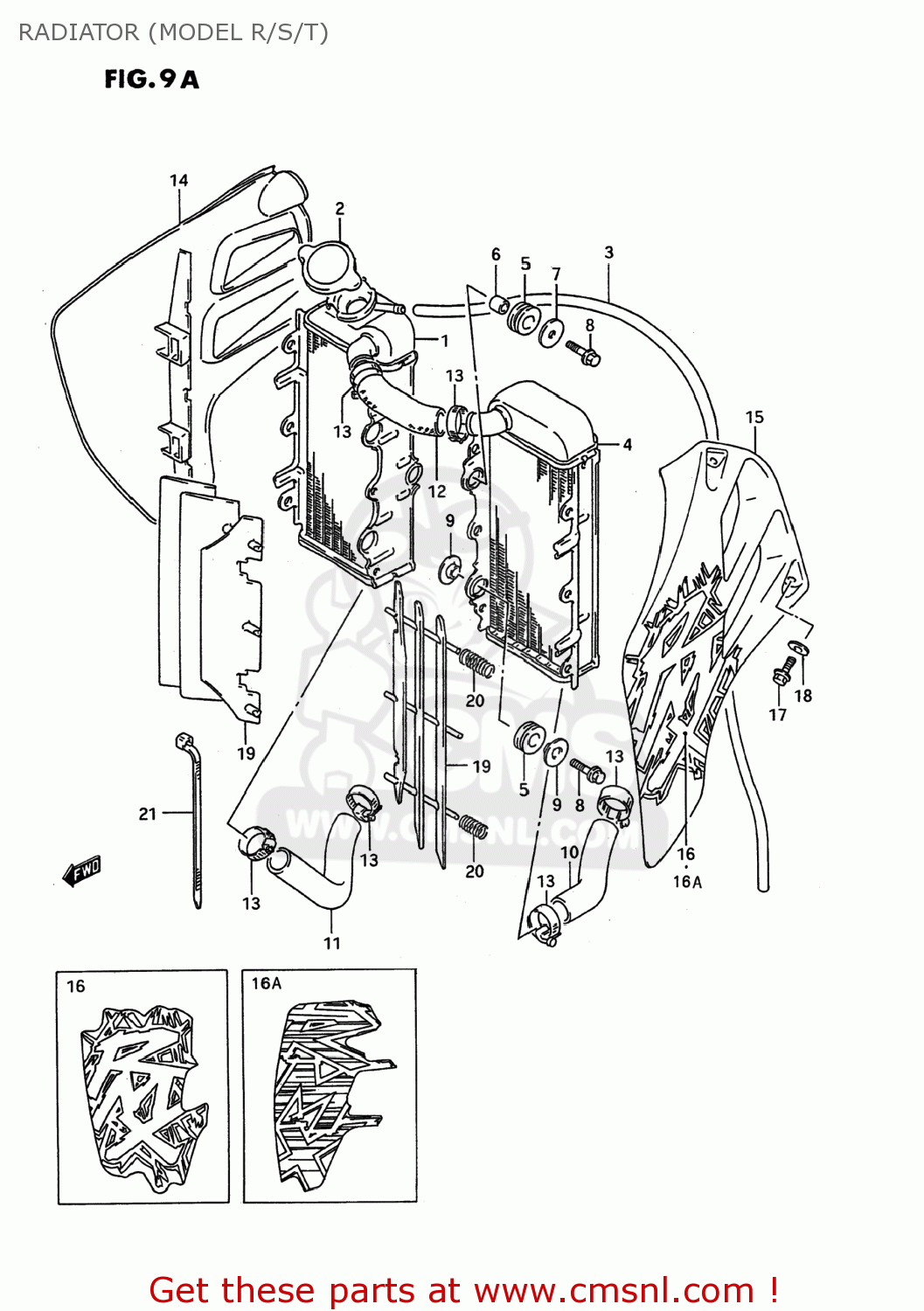 RADIATOR (MODEL R/S/T) RMX250 1991 (M) USA (E03)