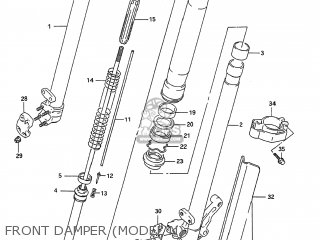 FRONT DAMPER (MODEL N) - RMX250 1991 (M) USA (E03)