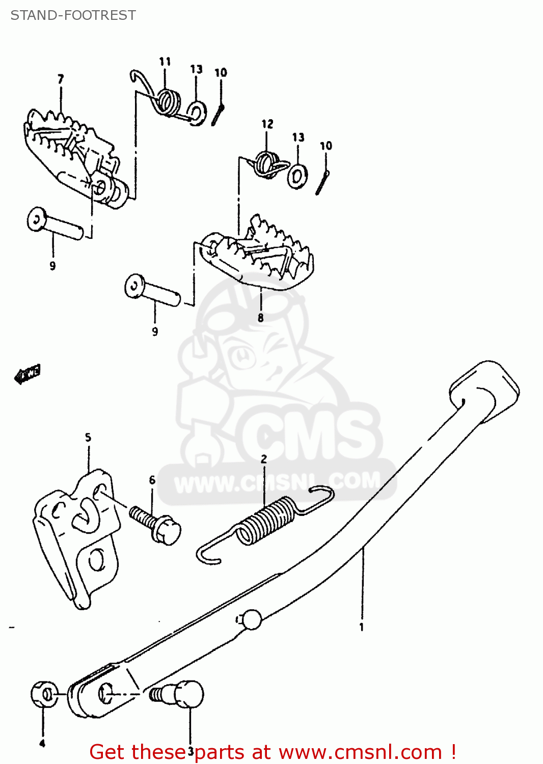 STAND-FOOTREST RMX250 1992 (N) GENERAL (E01)