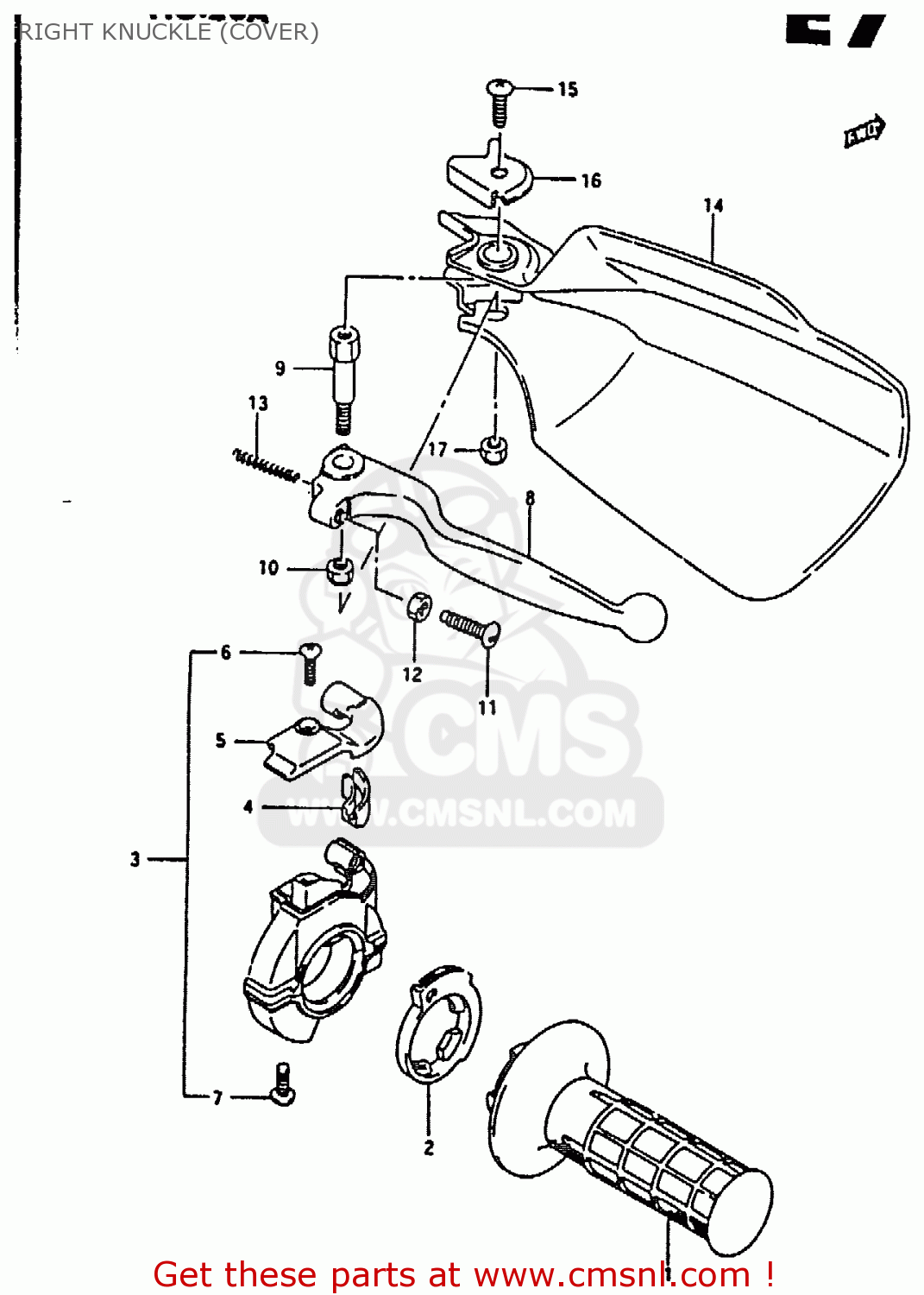 RIGHT KNUCKLE (COVER) RMX250 1992 (N) GENERAL (E01)