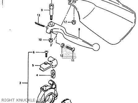 RIGHT KNUCKLE (COVER) - RMX250 1992 (N) GENERAL (E01)