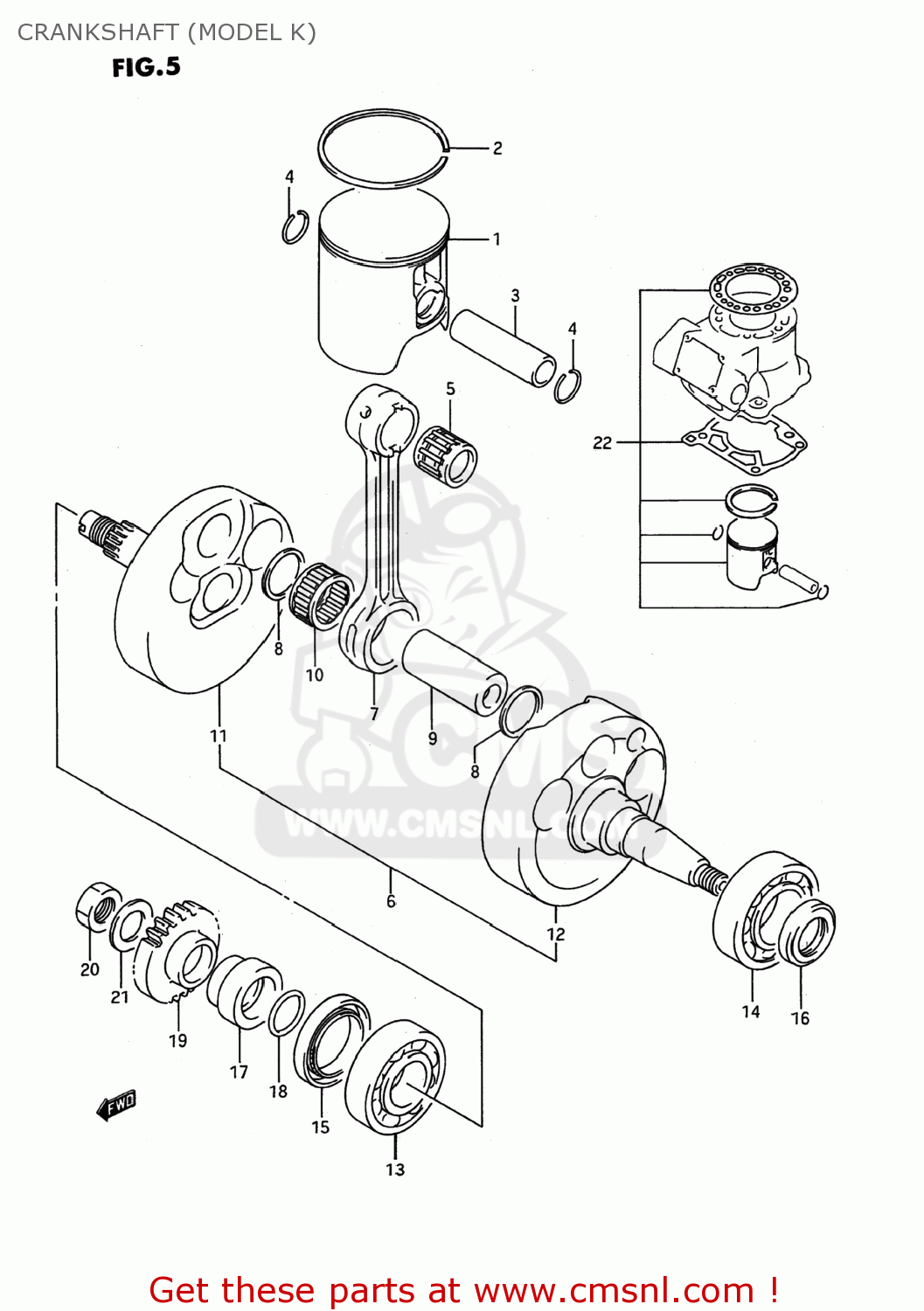 CRANKSHAFT (MODEL K) RMX250 1992 (N) USA (E03)