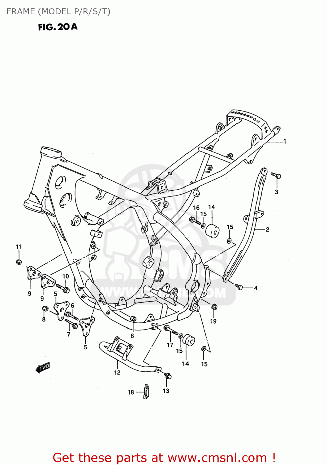 FRAME (MODEL P/R/S/T) RMX250 1992 (N) USA (E03)