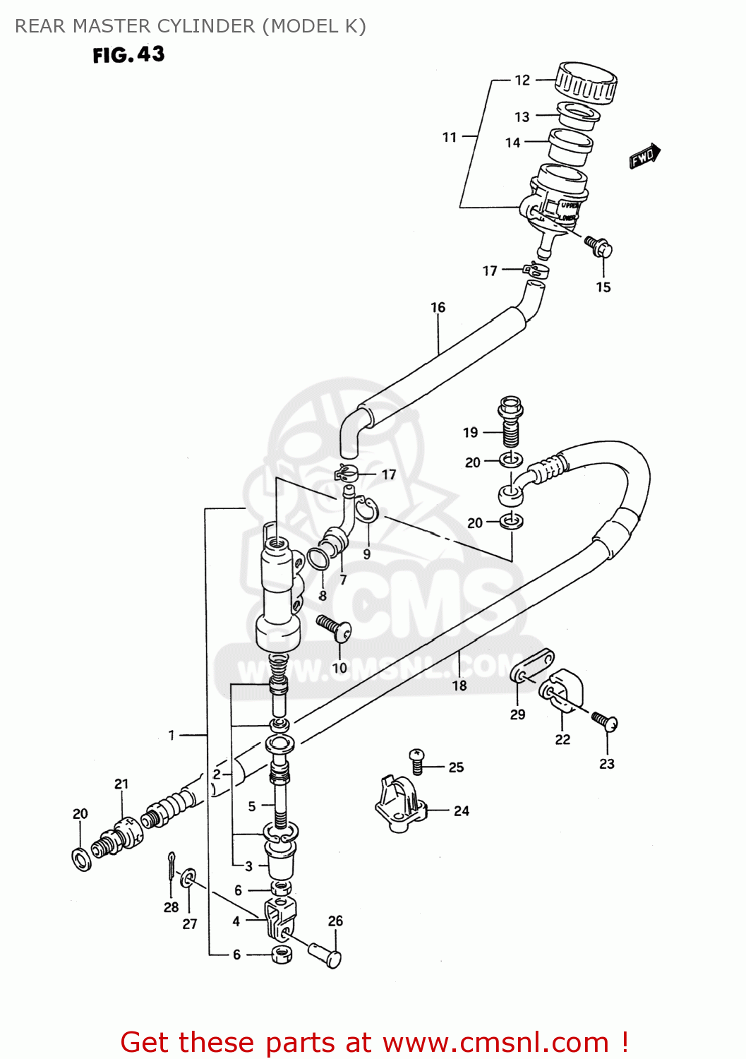 Suzuki RMX250 1993 (N) USA (E03) REAR MASTER CYLINDER (MODEL K) - buy ...