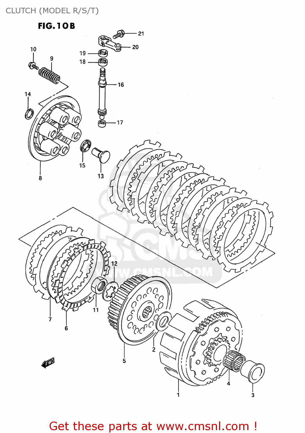 CLUTCH (MODEL R/S/T) RMX250 1993 (N) USA (E03)