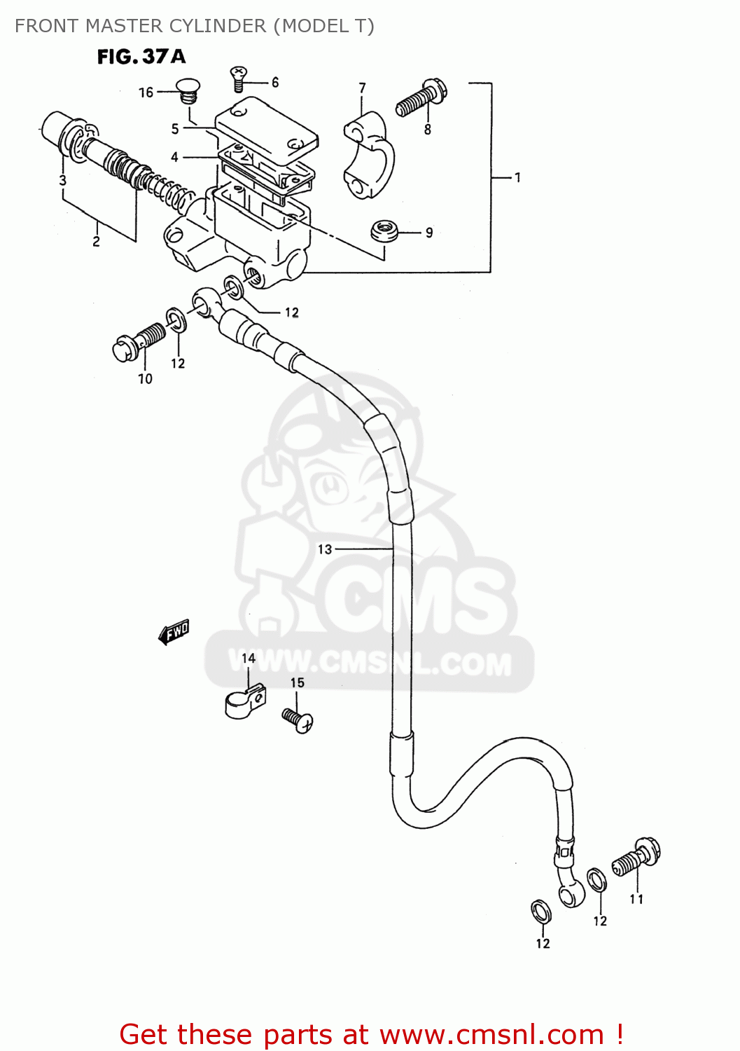 FRONT MASTER CYLINDER (MODEL T) RMX250 1993 (N) USA (E03)