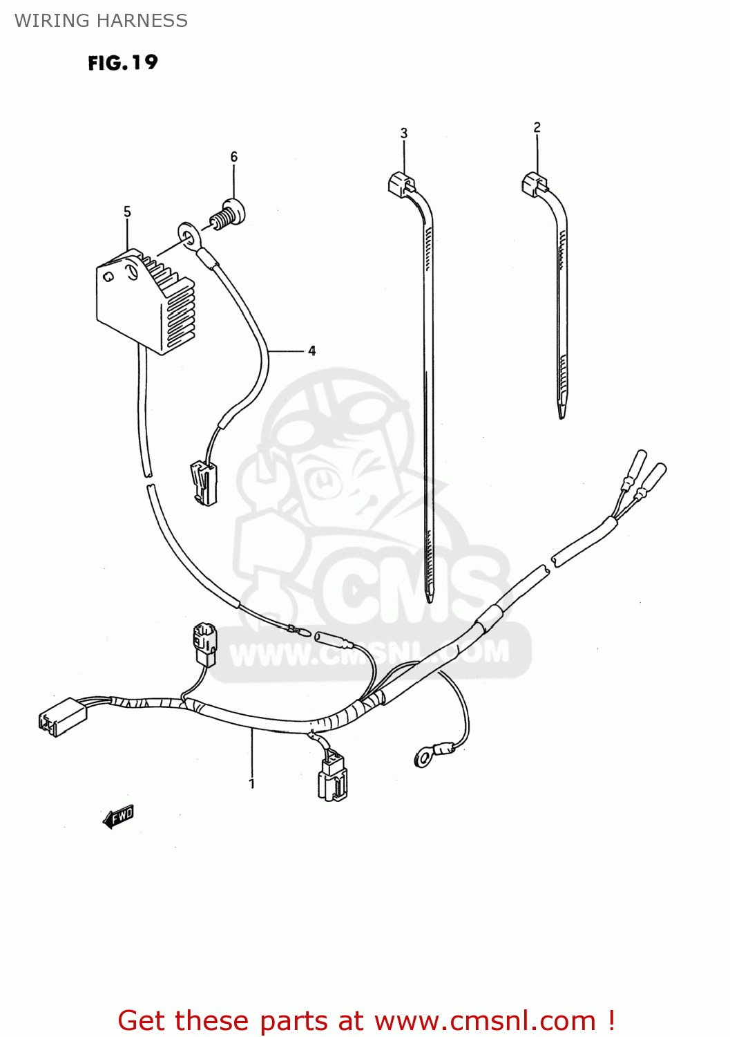 WIRING HARNESS RMX250 1993 (N) USA (E03)