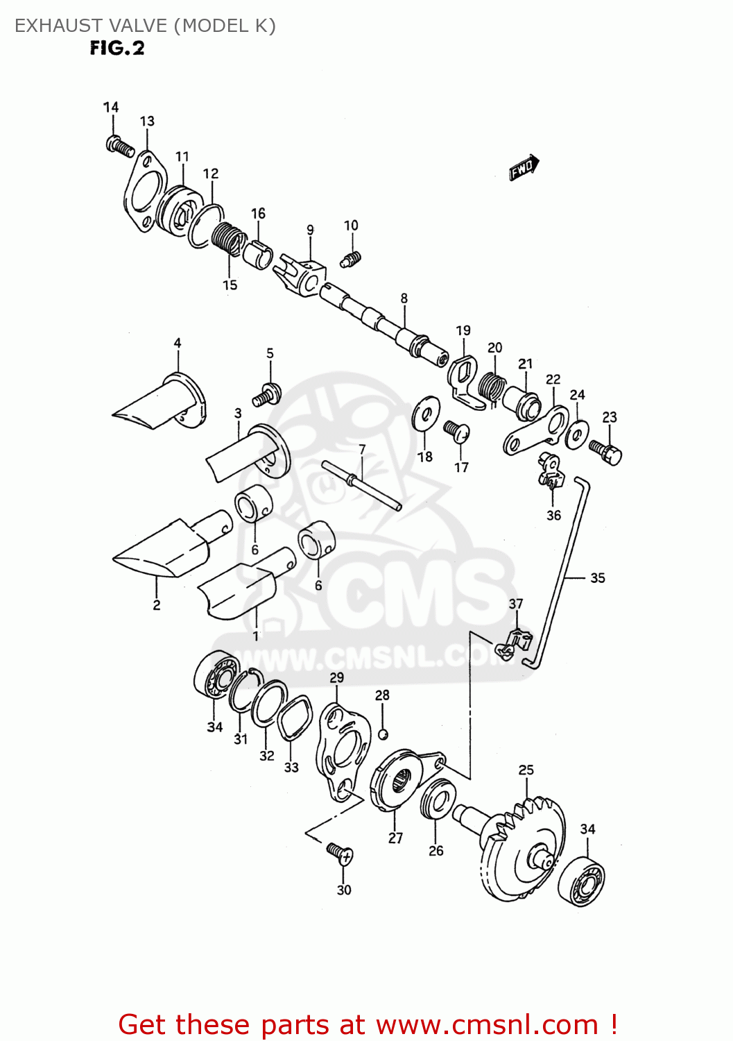 EXHAUST VALVE (MODEL K) RMX250 1994 (P) USA (E03)